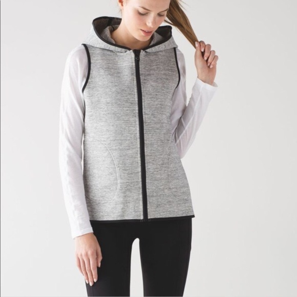 Lululemon Insculpt Hooded Gray Vest.